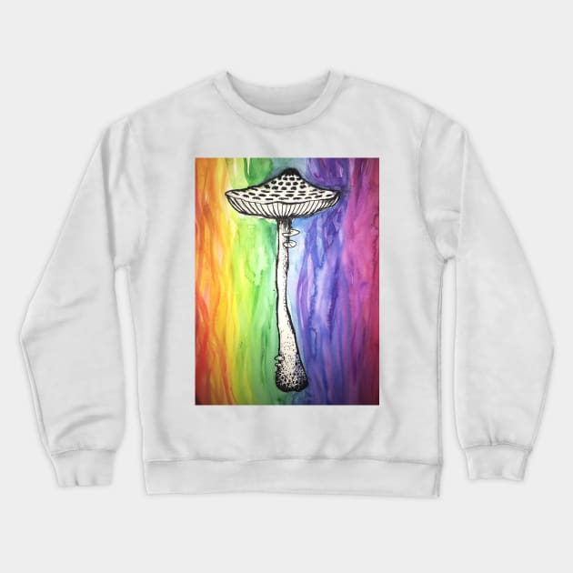 Rainbow Mushroom Crewneck Sweatshirt by GhostFlowerDesigns